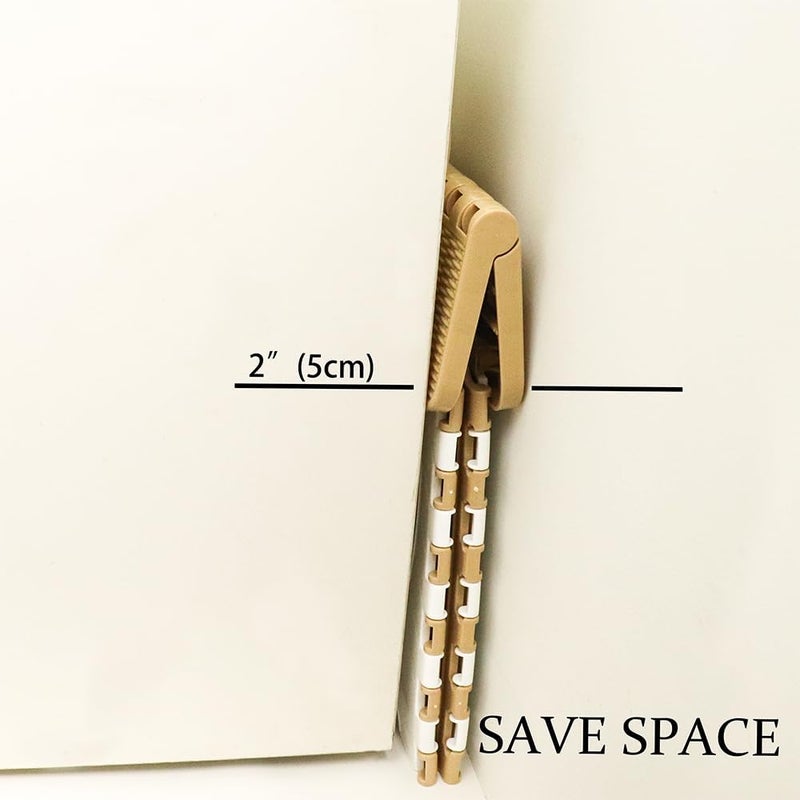 UoeRing كرسي طي بلاستيكي 2-pack، محمول ومعلق. كراسي طي غير قابلة للانزلاق، 12 بوصة، 30 سم (بني) - Image 4